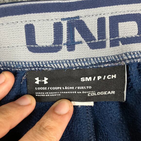 Under Armour ColdGear Sweatpants Mens Small Blue Loose Fit Warm Athletic Joggers - Picture 2 of 11